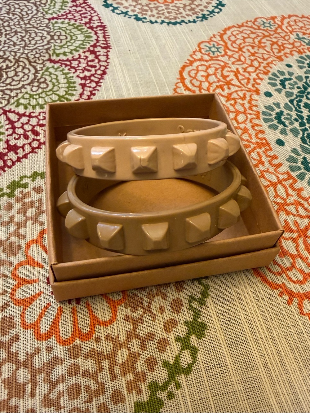 2 NWT GORGEOUS Carmen Sol Borchia Jelly Bracelets - Blush  & Nude